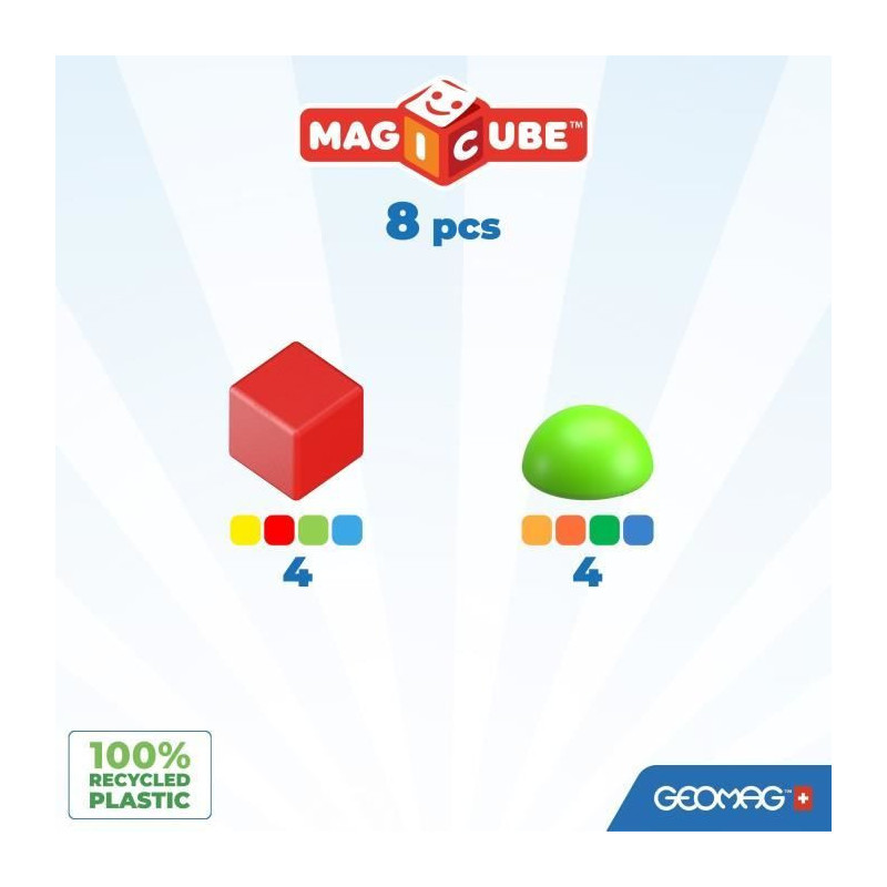 Magnetic Blocks - GEOMAG - Magicube 061 - 8 pieces - Stackable - Recyc