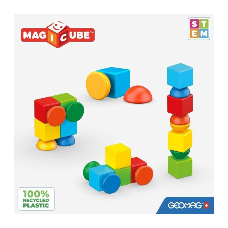 Magnetic Blocks - GEOMAG - Magicube 061 - 8 pieces - Stackable - Recyc