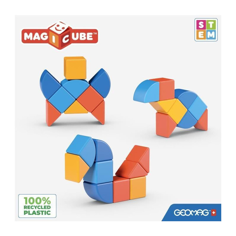 Magnetic Blocks - GEOMAG - Magicube 208 - 9 pieces - Various shapes -