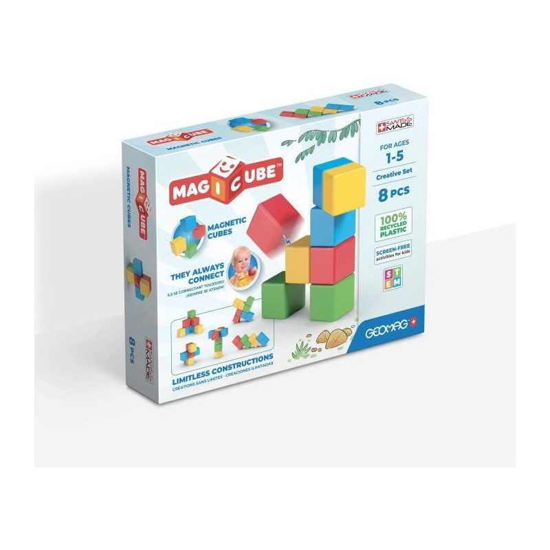 Magnetic Construction Set - GEOMAG - Magicube Recycled Creative Set -