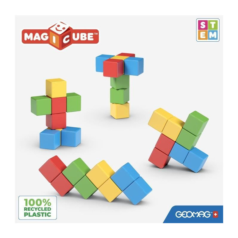 Magnetic Construction Set - GEOMAG - Magicube Recycled Creative Set -