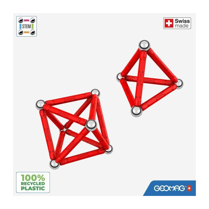 Magnetic Construction Set - GEOMAG - Classic Recycled Magnetic Geometr
