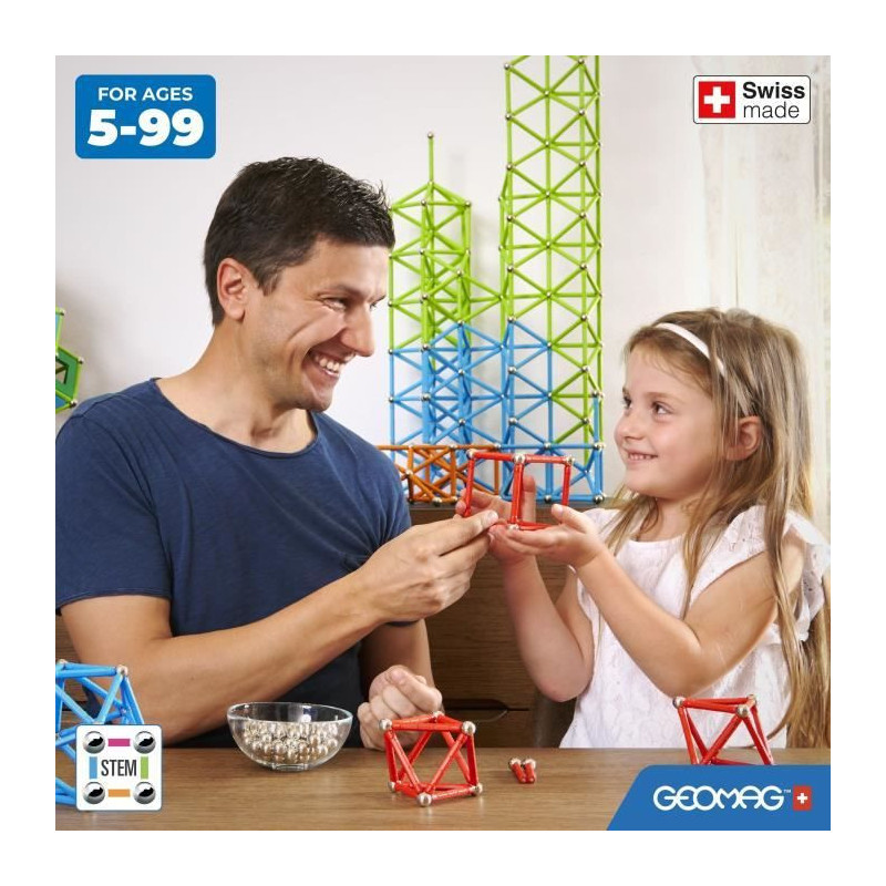 Magnetic Construction Set - GEOMAG - Classic Recycled Magnetic Geometr