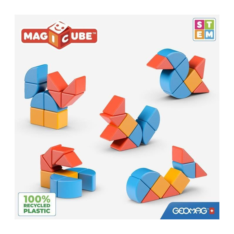 Magnetic Blocks - GEOMAG - Magicube Blocks & Cards - 16 pieces - Educa