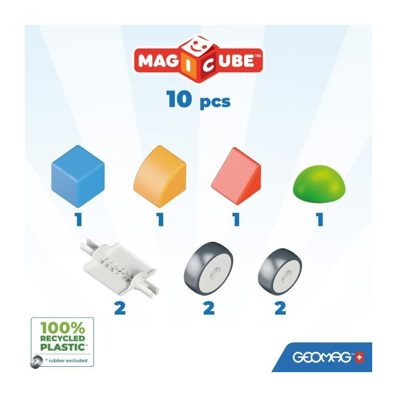 Magnetic Blocks - GEOMAG - Magicube 308 - 10 pieces - Various shapes -