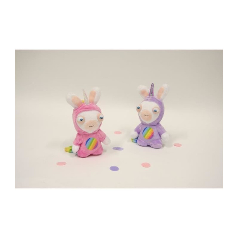RABBITS CRETINS Unicorn Plush Lapicorn Rose Sound - 18 cm
