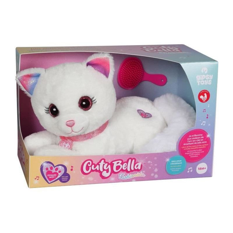 Plush - Gipsy Toys - Cuty Bella Fashionista Cat - 30cm - White Pink