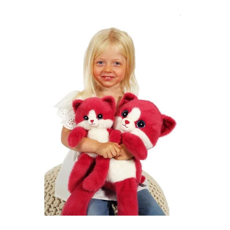 Leggies Cat Plush - GIPSY TOYS - Raspberry, 48 cm
