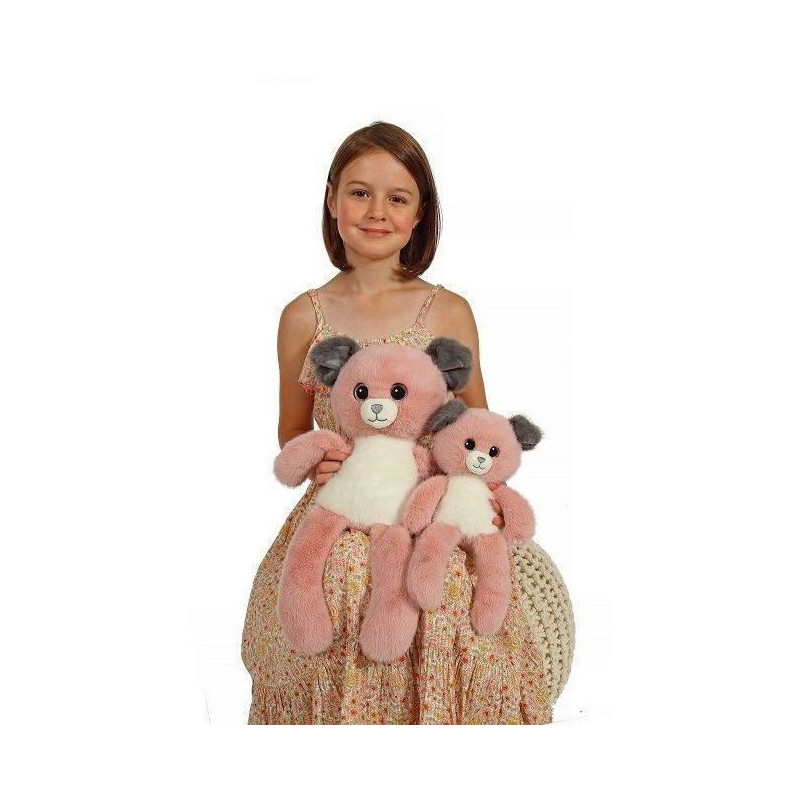 Leggies Dog Plush Toy - GIPSY TOYS - Pink and Grey, 48 cm