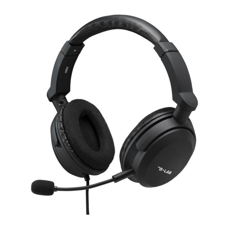 Gaming Headset - THE G-LAB - KORP-CARBON - Black - Detachable Micropho