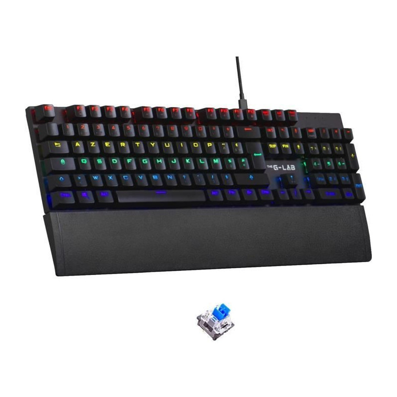 Mechanical Gaming Keyboard - THE G-LAB - KEYZ -CARBON -EX/FR - Backlit