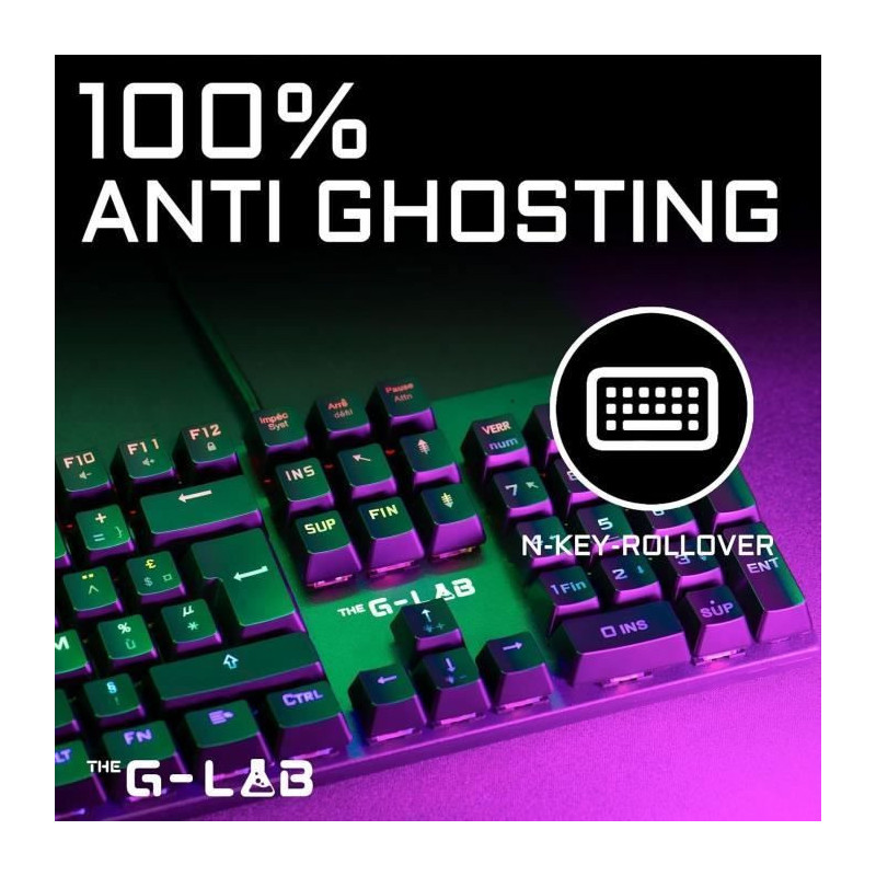 Mechanical Gaming Keyboard - THE G-LAB - KEYZ -CARBON -EX/FR - Backlit