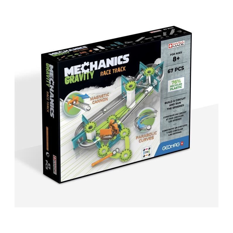 GEOMAG MECHANICS, GRAVITY 67 pcs, magnetic construction, educational g