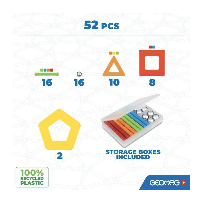 GEOMAG - EcoFriendly 52 pcs Panels supercolor