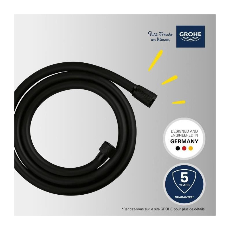 Shower hose - GROHE - 287412432 - 1.5 m - VitalioFlex Trend - Matt Bla