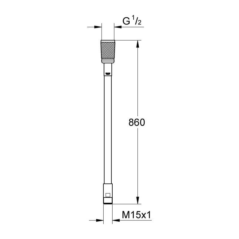 Flexible for chromed metal shower M15x1/2 - Grohe - 46104-000