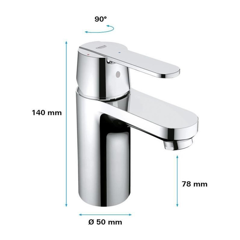 Grohe Mixer Monocomande Lavabo Size S Get Chromé 23586000