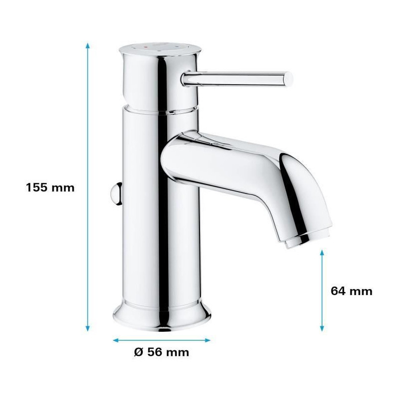 Grohe Mixer Monocomande Lavabo Size S Start Classic Chromé 23782000