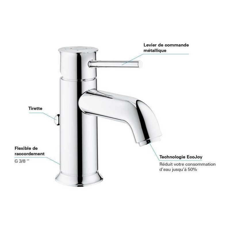 Grohe Mixer Monocomande Lavabo Size S Start Classic Chromé 23782000