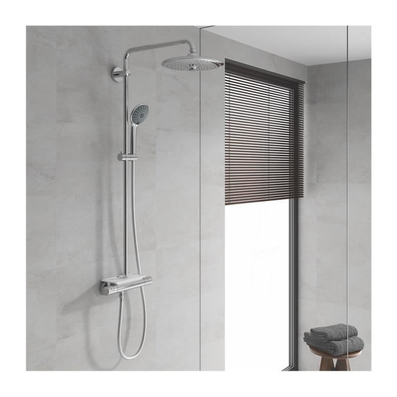 Grohe shower column thermostatic valve Vitulio Joy 260, 50% saving wat