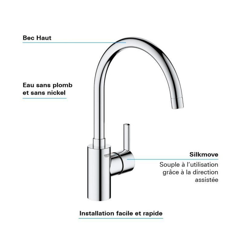 Grohe Mixer Monocomina Sink Slaughter Shape Chrome 32670002
