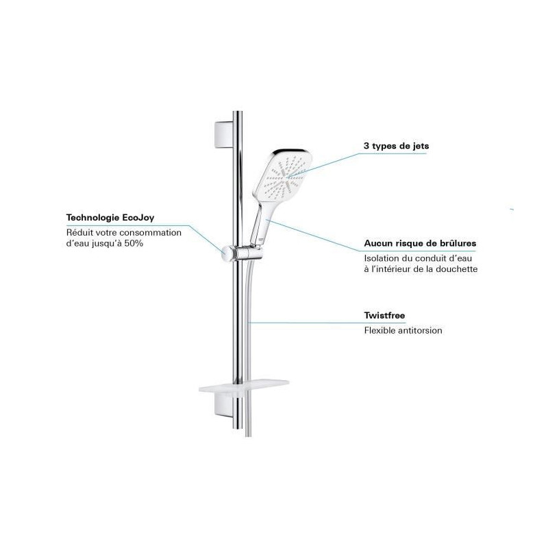 Shower set 3 jets with bar - Grohe