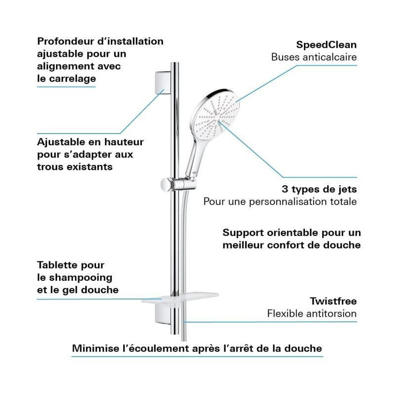 Shower set 3 jets with bar - Grohe