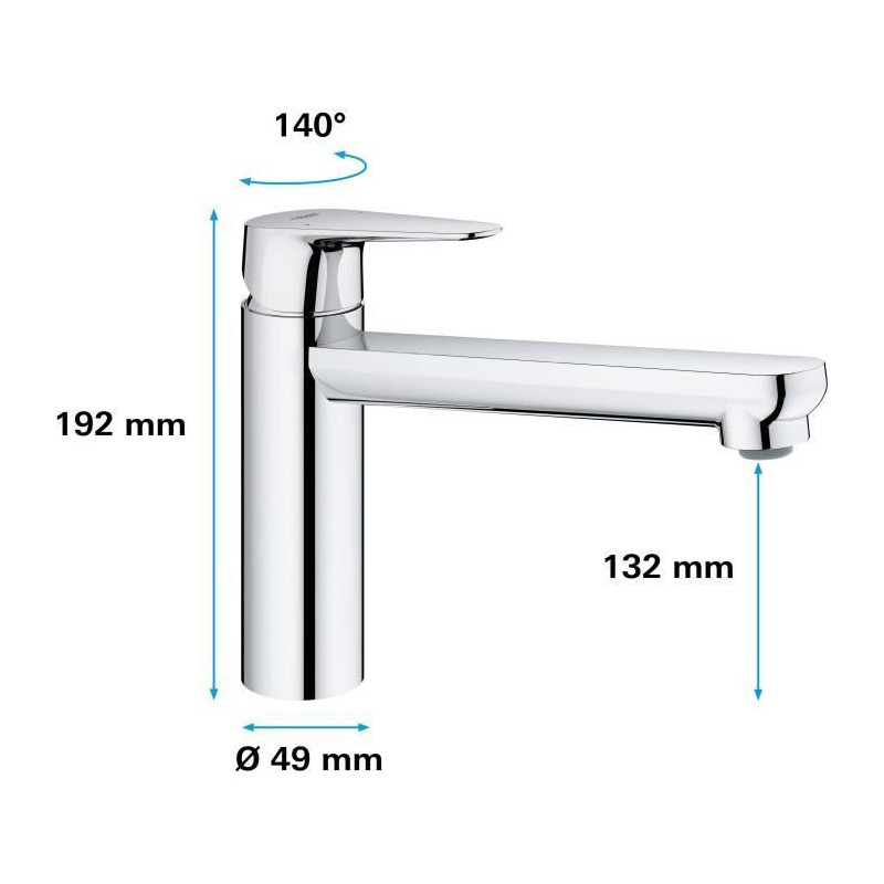 Grohe Tap Kitchen Sink Start Curve, Economic Water Mousseur, without e