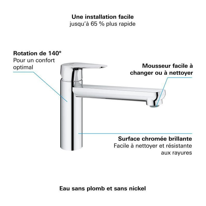 Grohe Tap Kitchen Sink Start Curve, Economic Water Mousseur, without e