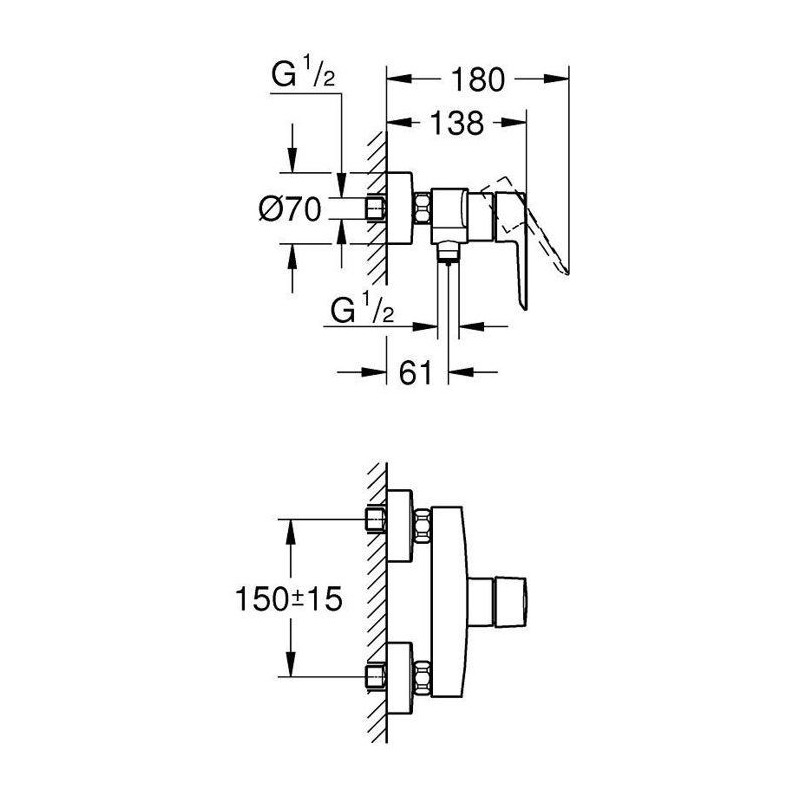 GROHE single-lever shower mixer - Start - Chrome