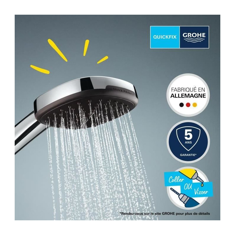 Shower set with 2-jet shower head, holder and hose - GROHE Vitalio Com