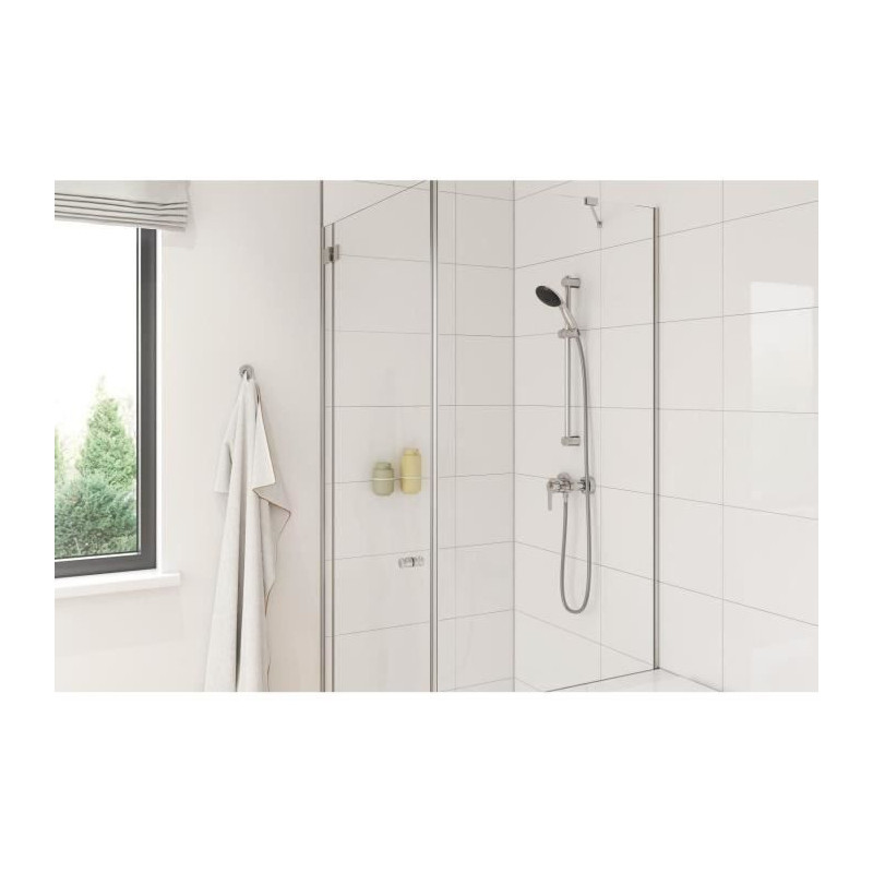 Shower set with 1 jet shower head, 60cm bar and 1.75m flexible hose -