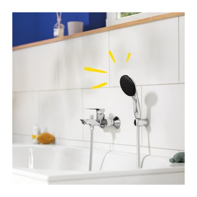 Shower set with 1 jet Rain shower head, holder and 1.75m hose - GROHE