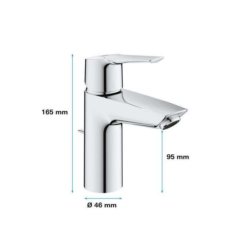 Grohe Quickfix Start Bathroom Faucet Lavabo, Foam water saving, with e
