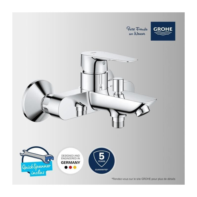 Grohe Mixer Monocomande Bath / Shower, Start Edge, Faucet with Mousseu