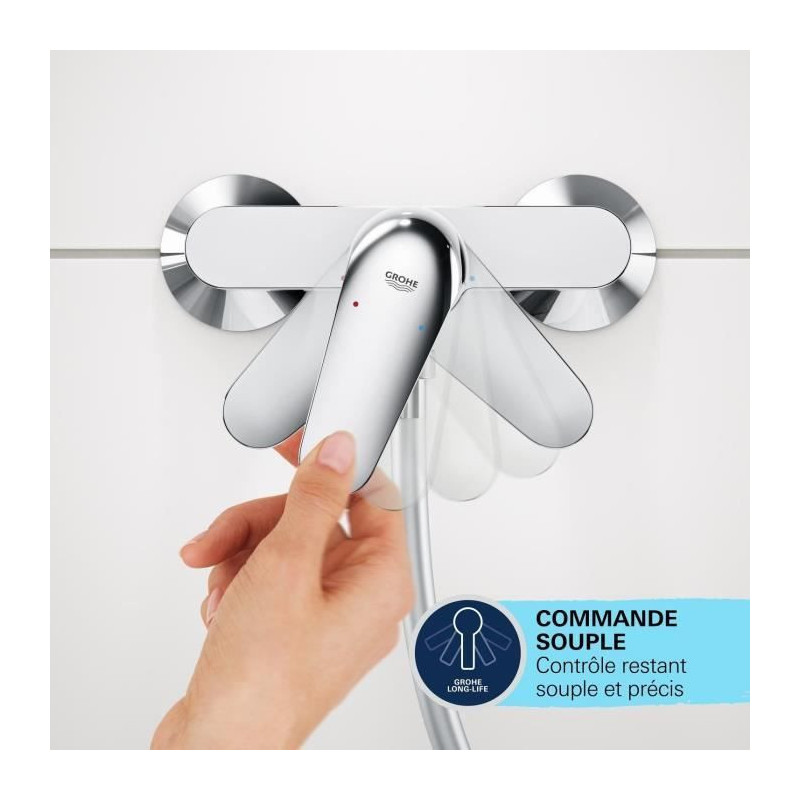 Grohe Mixer Monocomande Bath / Shower, Start Edge, Faucet with Mousseu