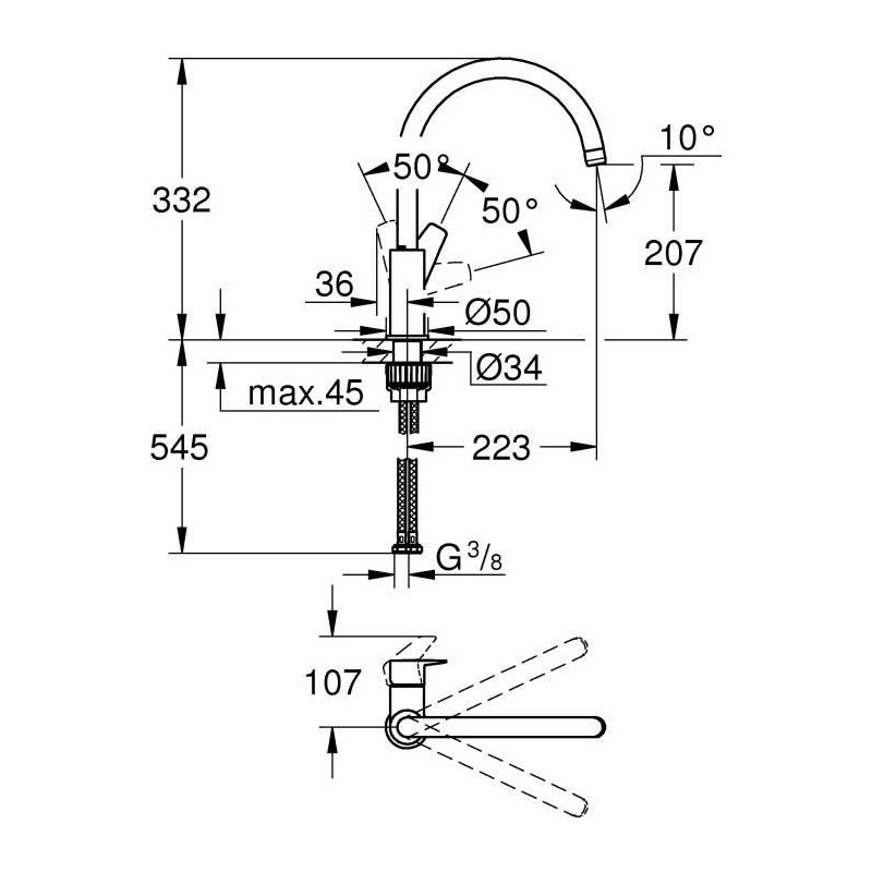 Grohe - Sink monocommande mixer