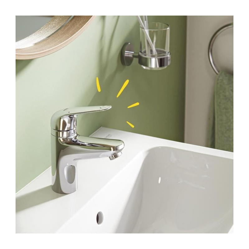 Single-lever mixer - GROHE - 24319001 - Swift washbasin - With child s