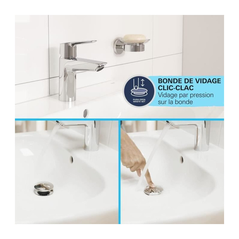 Single-lever mixer - GROHE - 24319001 - Swift washbasin - With child s