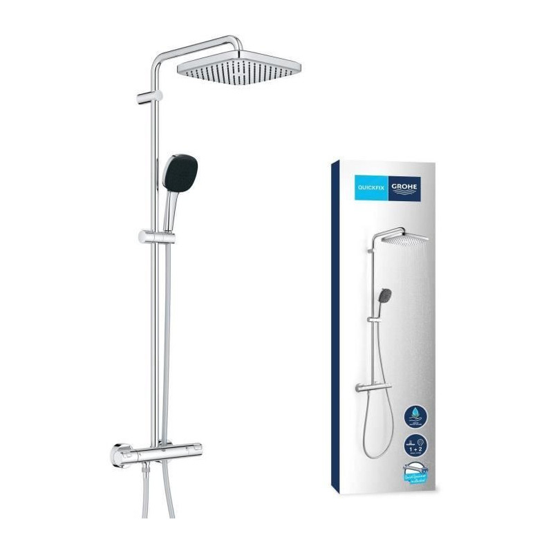 Shower column with thermostatic mixer - Water saving - GROHE Vitalio C