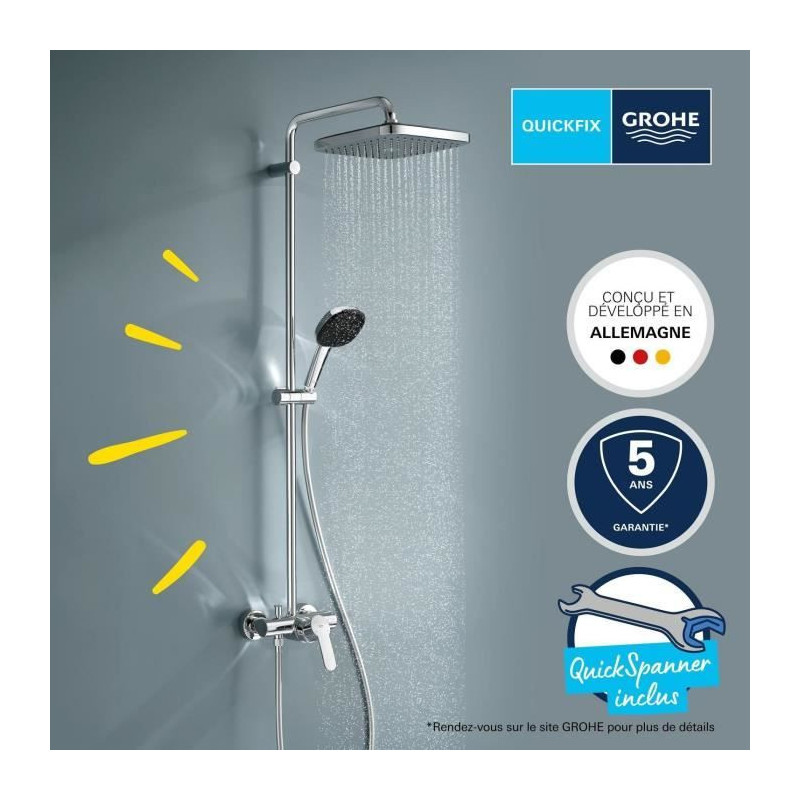 Shower column with single-lever mixer - Water saving - GROHE Vitalio C