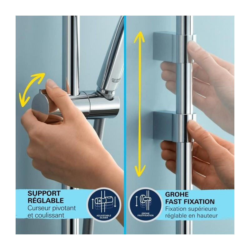 Shower set with 2 jets shower head, bar and flexible hose - GROHE Vita