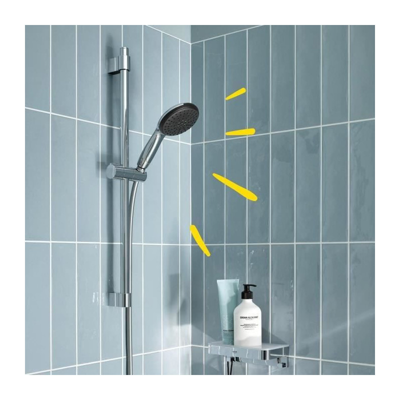 Shower set with 2 jets shower head, 60cm bar and flexible hose - GROHE