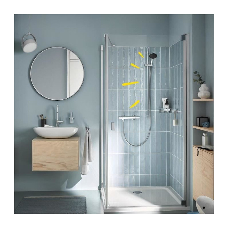 Shower set with 1 jet shower head, 90cm bar and flexible hose - GROHE