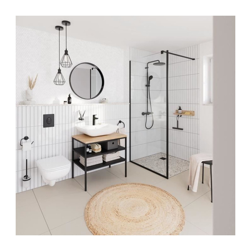 Single lever basin mixer - GROHE Start - 235502432 - Matt black - Size