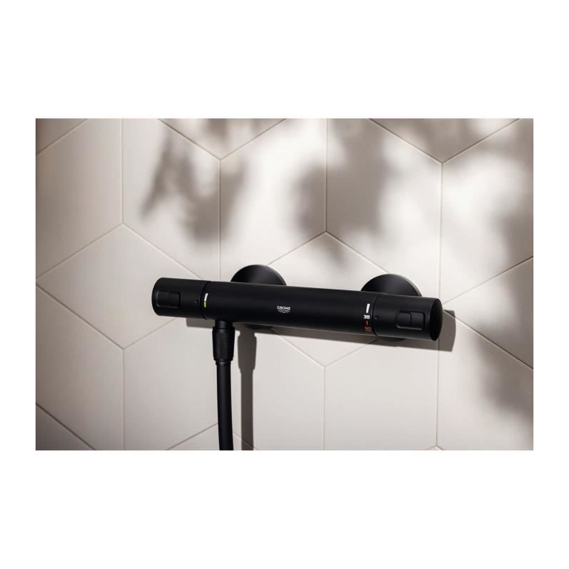 Thermostatic shower mixer - GROHE Precision Start - Matt black - Water