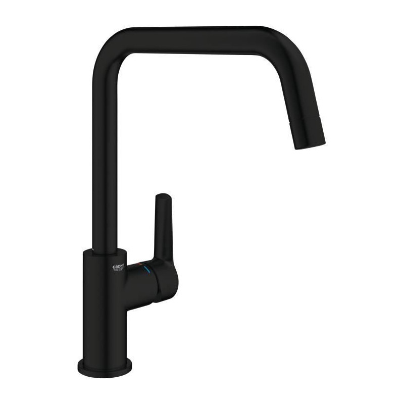 Kitchen faucet - Single lever sink mixer - Matt black - High spout - 1