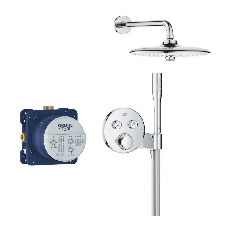 Built-in shower set - All jet types - Thermostatic mixer - GROHE - 348