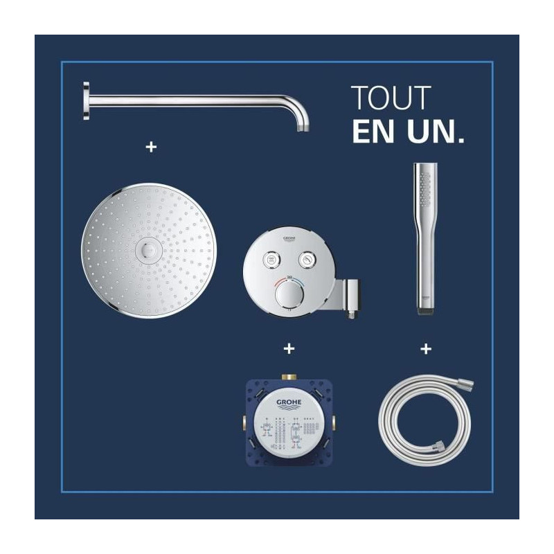 Built-in shower set - All jet types - Thermostatic mixer - GROHE - 348