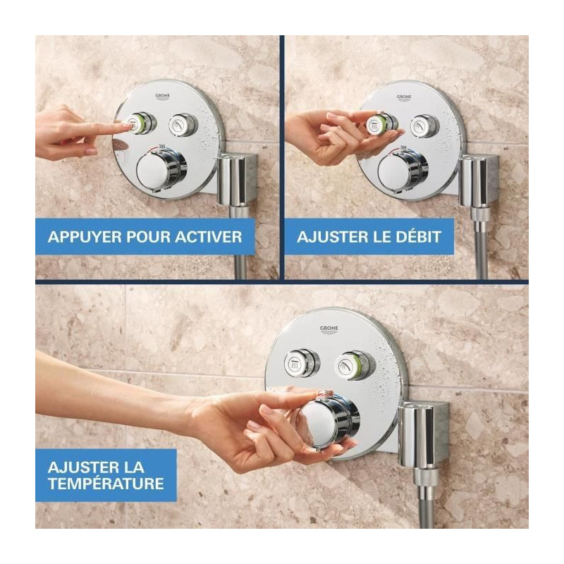 Built-in shower set - All jet types - Thermostatic mixer - GROHE - 348